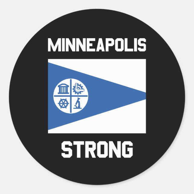 Autocollants Ronds Classiques Minneapolis Strong (Devant)