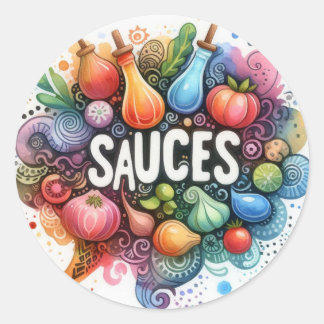 Autocollants ronds classiques (Sauces)
