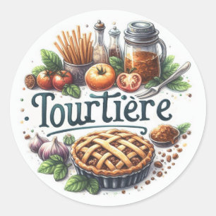 Autocollants ronds classiques (Tourtière)