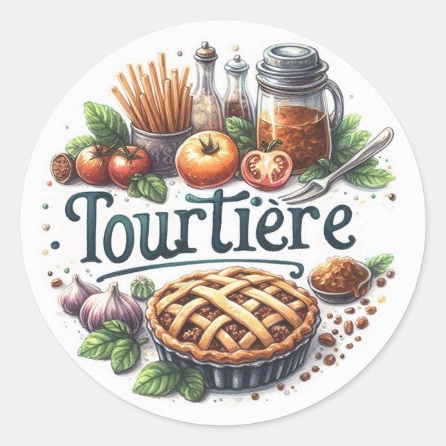 Autocollants ronds classiques (Tourtière) (Devant)