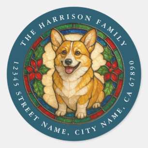 Autocollants ronds de chien Corgi