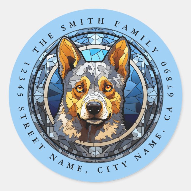 Autocollants ronds de chien de bétail australien (Devant)