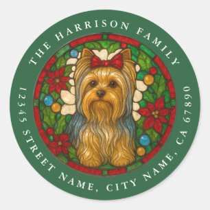 Autocollants ronds de chien Yorkshire Terrier