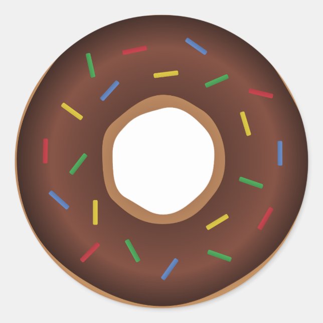 Autocollants ronds de Donut au chocolat (Devant)