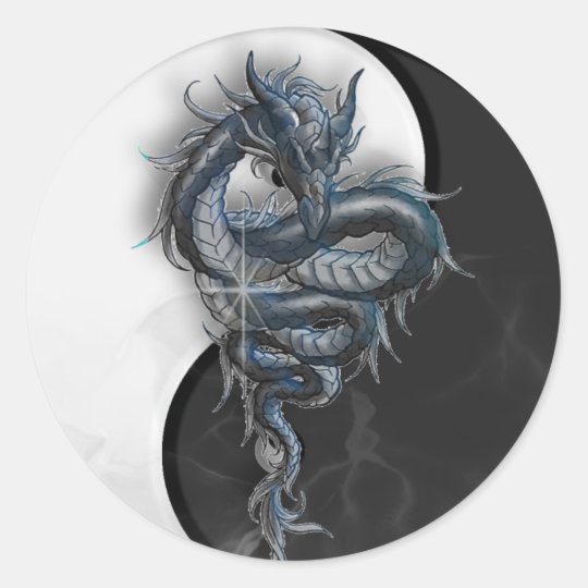 Autocollants Ronds De Dragon Chinois De Yin Yang Zazzle Fr