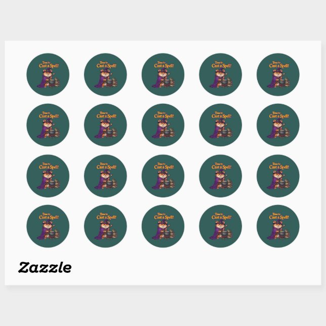 Autocollants Ronds de Hamster Magicien Mignon (Feuille)