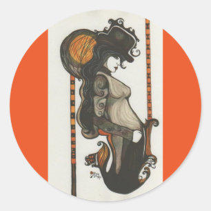 Autocollants ronds de Madame Enigma Goddess