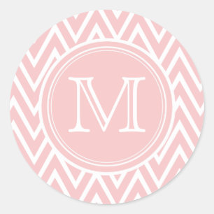 Autocollants ronds de monogramme de Chevron de
