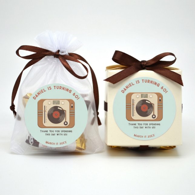 Autocollants Ronds de Remerciement Disque Vinyle R (Créateur téléchargé)