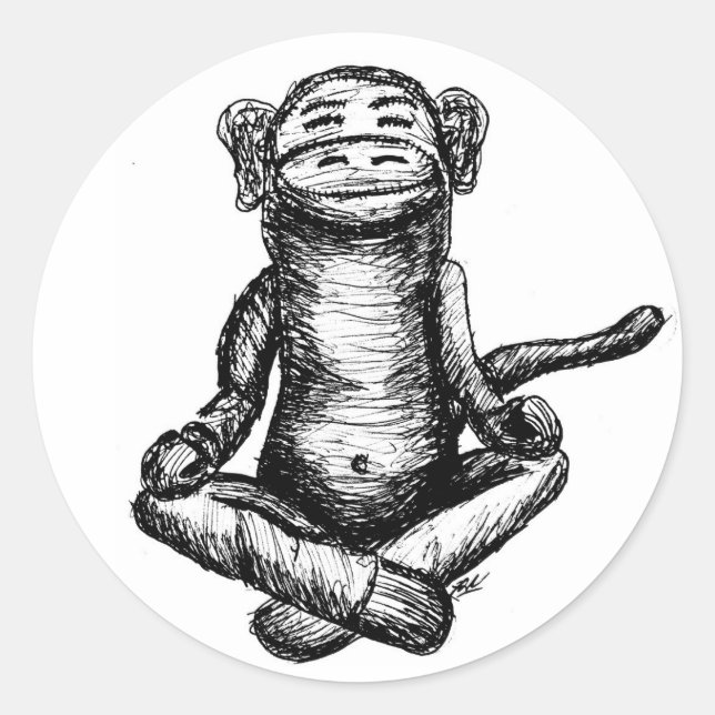autocollants ronds de singe2 zen (Devant)