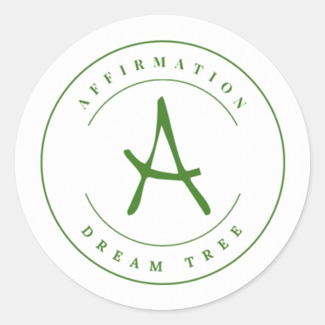 Autocollants Ronds Feuille de Logo d'Arbre de Rêve (Devant)