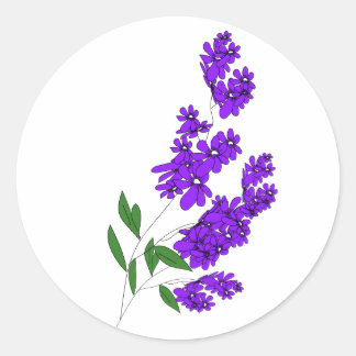 Autocollants Ronds Fleur Sauvage Violette