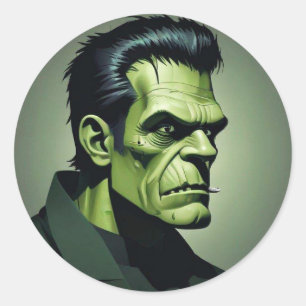 autocollants ronds frankenstein