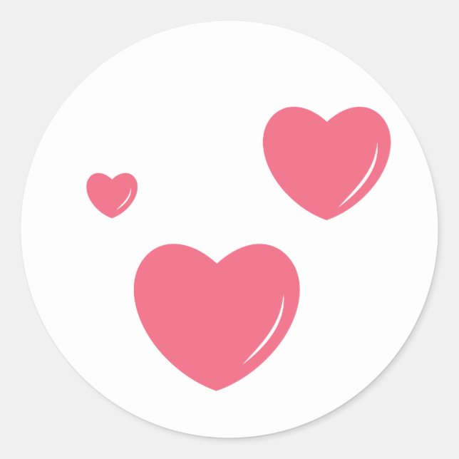 Autocollants Ronds Love Heart (Devant)