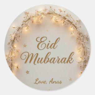 Autocollants Ronds Personnalisés Eid Mubarak