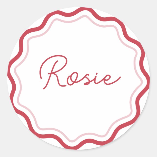 Autocollants Ronds Personnalisés Vagues Courbes Im (Devant)