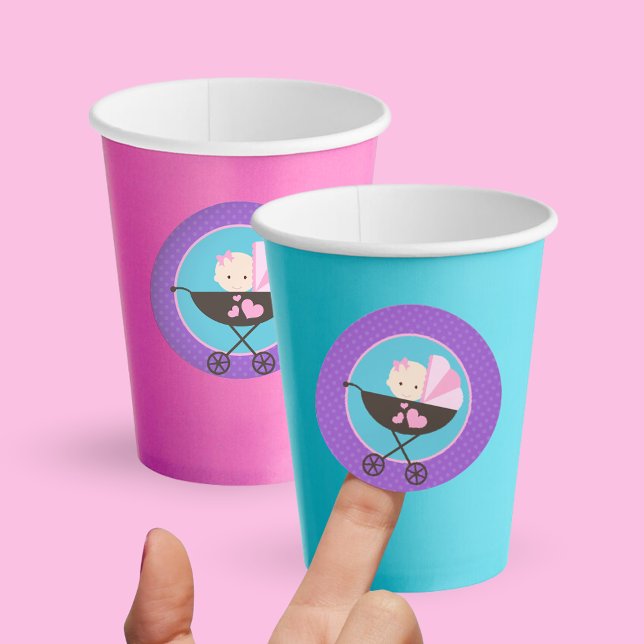 Autocollants Ronds Poupée Bébé Fille (Adorable Baby Doll Birthday Round Stickers. Perfect for favor boxes, envelope seals, cups & more!)