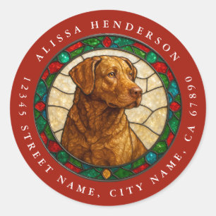 Autocollants ronds pour chien Retriever de la baie