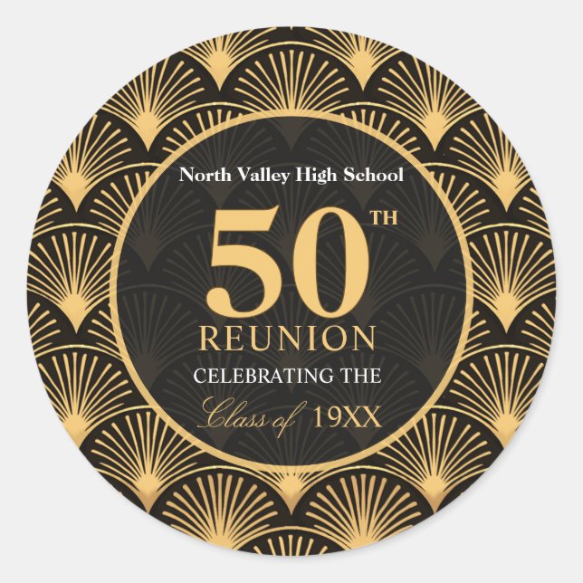 Autocollants ronds pour le 50e anniversaire de la  (Devant)