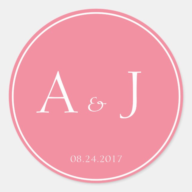 Autocollants ronds roses solides (Devant)