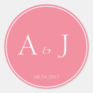 Autocollants ronds roses solides