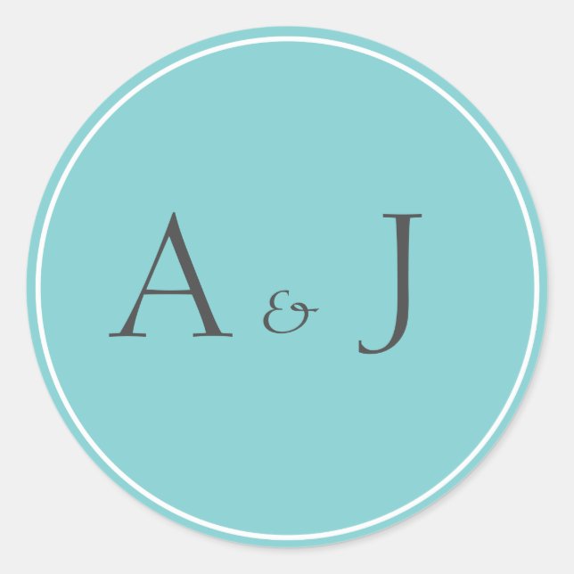 Autocollants ronds solides turquoises (Devant)