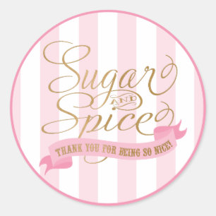 Autocollants Ronds Sucre et Épice en Or Rose