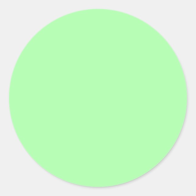 Autocollants Ronds Vert Menthe Uni Moderne Vierges (Devant)