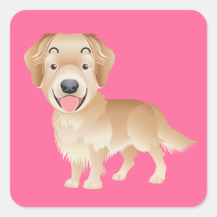 Autocollants Rose Chien Chiots Retriever D'or