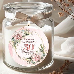 Autocollants Rose Gold Floral Rose 50e Anniversair