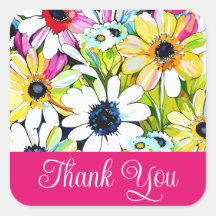 Autocollants rose Merci