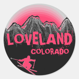 Autocollants roses de ski de Loveland le Colorado