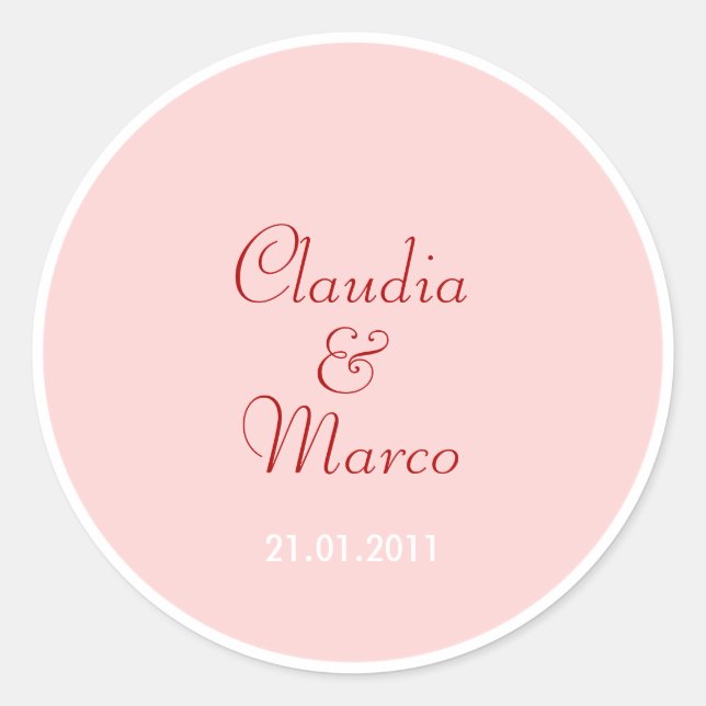 Autocollants roses pour cadeaux d'accueil o. Invit (Devant)