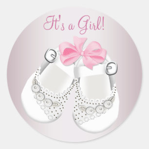 Autocollants roses roses de baby shower de