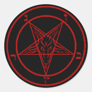 Autocollants rouges de Baphomet