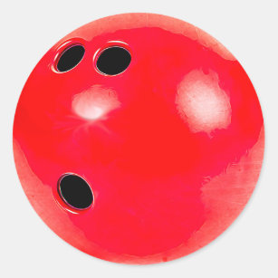 Autocollants rouges de boule de bowling
