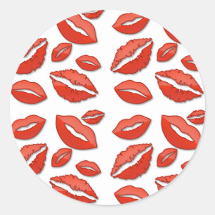 Autocollants rouges de Saint-Valentin de lèvres