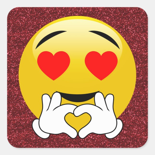 Autocollants rouges d'étincelle d'Emoji de coeur (Devant)