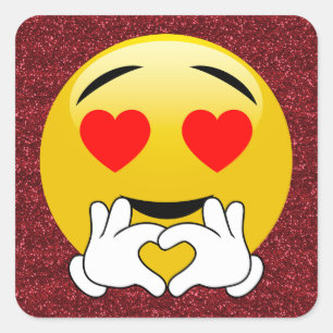 Autocollants rouges d'étincelle d'Emoji de coeur