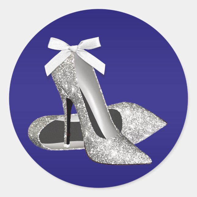 Autocollants Royal Blue Silver High Heel (Devant)