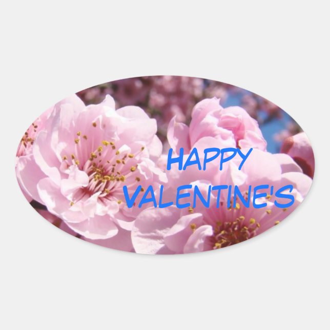 Autocollants Saint-Valentin Fleurs Roses Printemps (Devant)