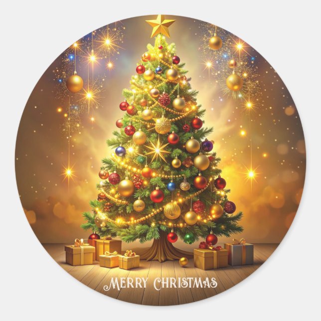 Autocollants Sapin de Noël Décoré (Devant)