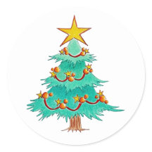 Autocollants sapin de Noël festif
