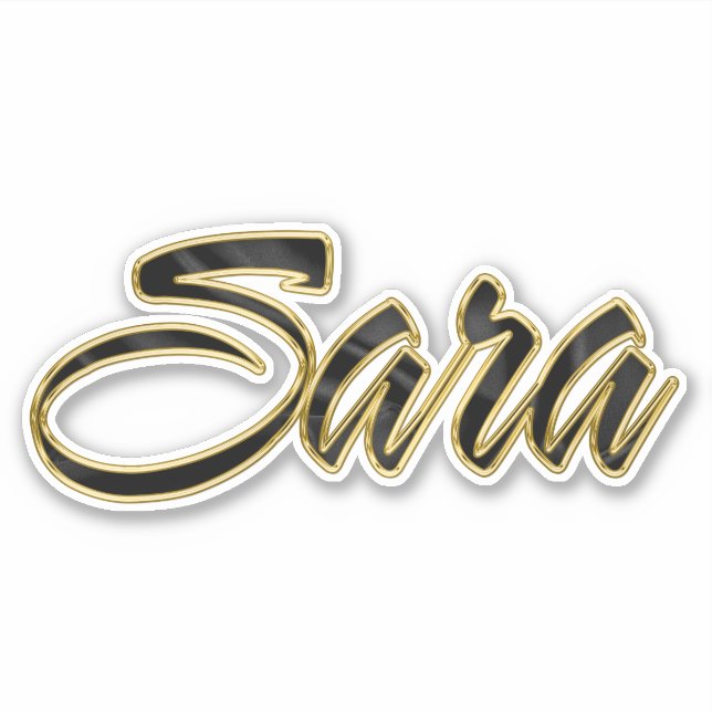Autocollants Sara Black Gold Lettering (Devant)