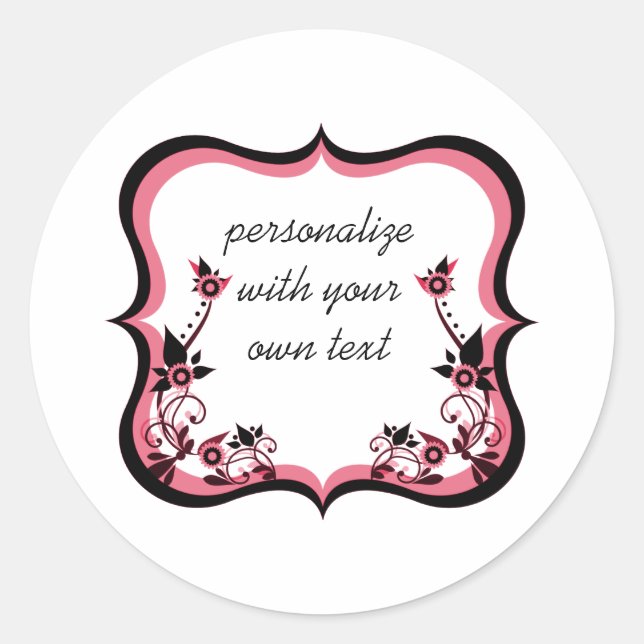 Autocollants Sassal Floral Frame, Rose (Devant)