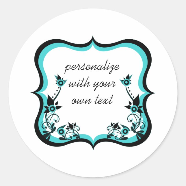 Autocollants Sassal Floral Frame, Turquoise (Devant)