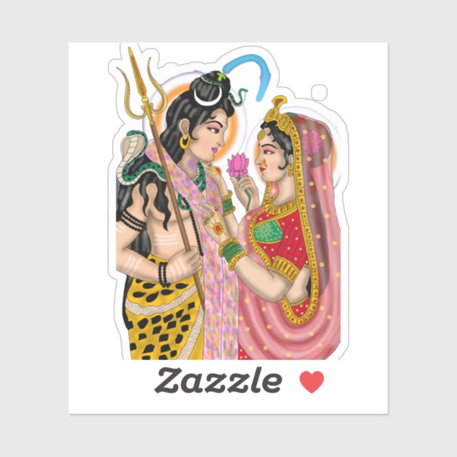 Autocollants Shiva Parvati (Feuille)