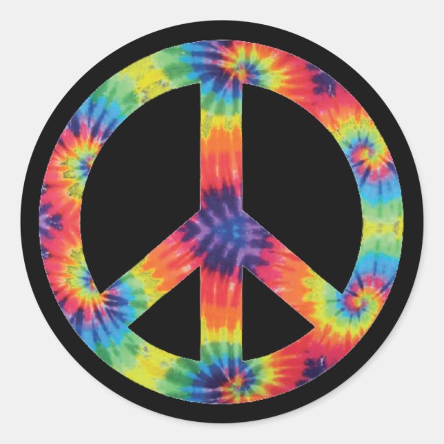 Autocollants Signe de Paix - Design Hippy Hippie A (Devant)