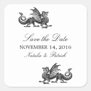Autocollants Silver Dragon Save the Date