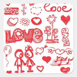 Autocollants Sketchy Love
